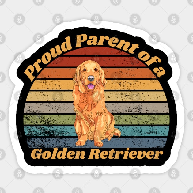 Proud Parent of a Golden Retriever Sticker by RAMDesignsbyRoger